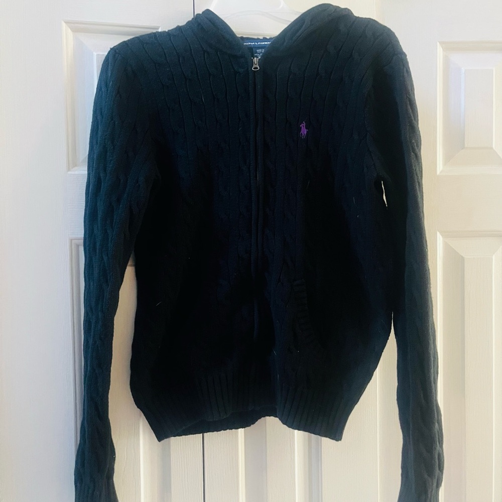 Large Black Ralph Lauren Sport sweater jacket